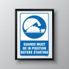 Guard Must Be In Position Mandatory Sign| Protector FireSafety