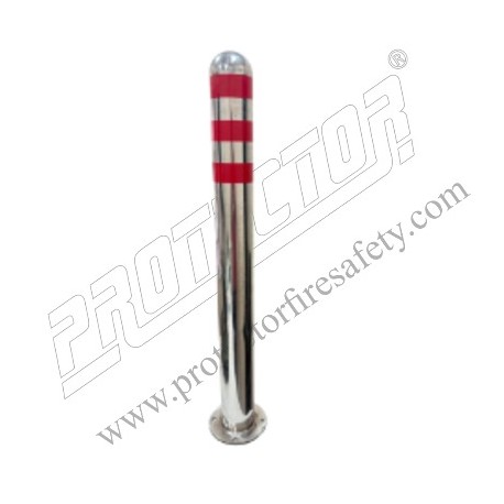 Stainless Steel Bollard having Top Half Dom|Protector FireSafety