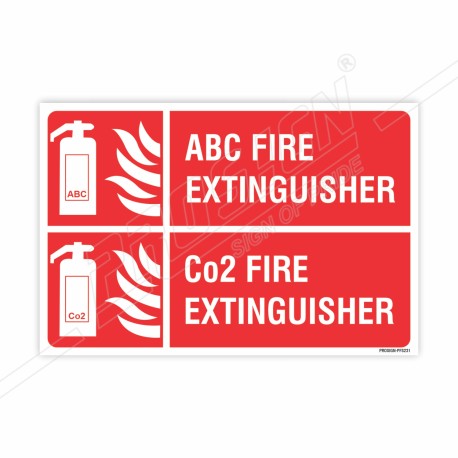 ABC And Co2 Fire Extinguisher Sign| Protector FireSafety