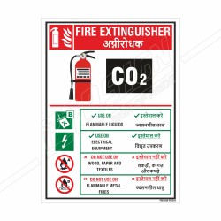 Co2 Foam Fire Extinguisher ID (Hindi - English) Sign| Protector FireSafety