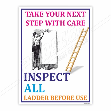 Inspect All Ladder Before Use Ladder Safety Poster| Protector FireSafety