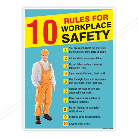 Rules For Workplace Safety Posters| Protector FireSafety