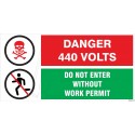 Danger 440 Volts- Do not enter without work permit