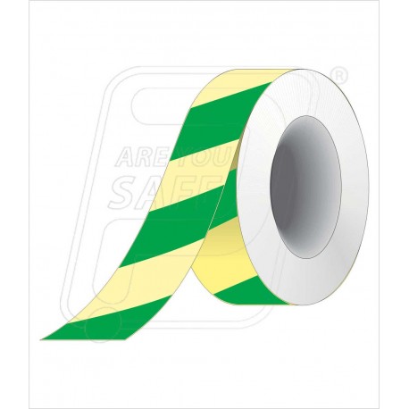 Night glow green diagnol tape  50 mm X 10 M