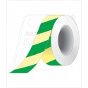 Night glow green diagnol tape  50 mm X 10 M